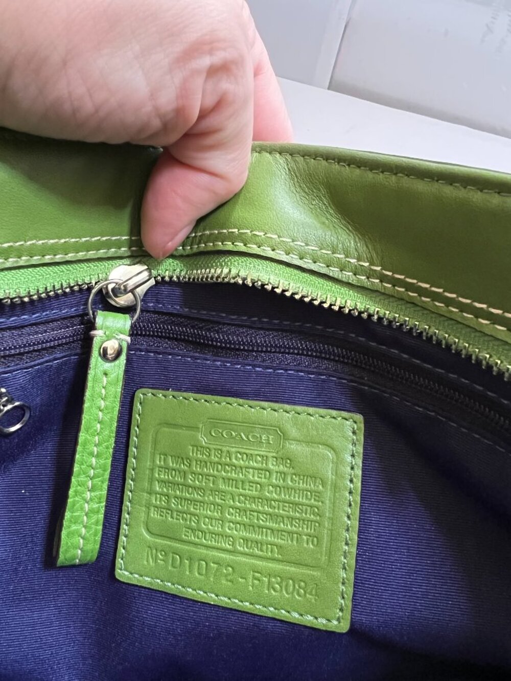 Coach Hampton Braided Pebbled Leather Satchel, ide - Picture 6 of 6